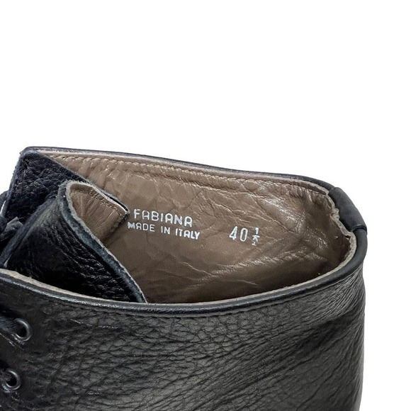 Bally Fabiana Chukka Boot Black Pebbled Leather Lace Up Square Moc Toe Men 40.5‎ - Picture 7 of 8